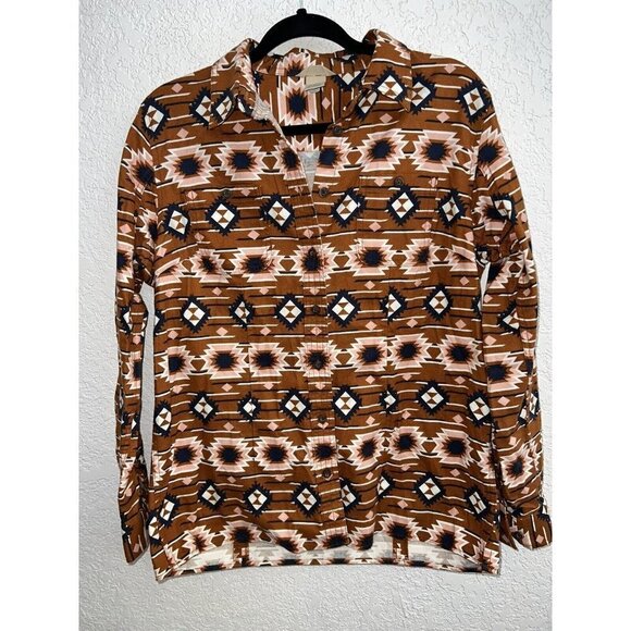 DULUTH Trading Aztec Western Button Shirt Womens Medium EUC (1A) - Picture 1 of 9